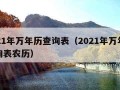 2021年万年历查询表（2021年万年历查询表农历）