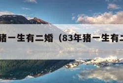 83年猪一生有二婚（83年猪一生有二婚男）