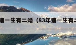 83年猪一生有二婚（83年猪一生有二婚男）