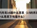 15的月亮16圆什么意思（15的月亮16圆什么意思下句是什么）