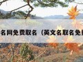 英文起名网免费取名（英文名取名免费取名）