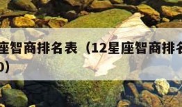 12星座智商排名表（12星座智商排名表水瓶140）