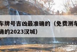 免费测车牌号吉凶最准确的（免费测车牌号吉凶最准确的2023汉城）