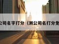 测公司名字打分（测公司名打分免费）