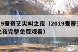 2019爱奇艺尖叫之夜（2019爱奇艺尖叫之夜完整免费观看）