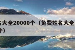 姓名大全20000个（免费姓名大全20000个）