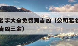 公司起名字大全免费测吉凶（公司起名字大全免费测吉凶三金）