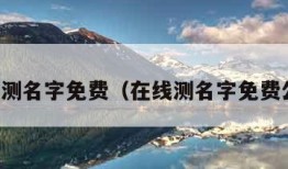 在线测名字免费（在线测名字免费公司）