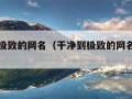 干净到极致的网名（干净到极致的网名三个字）