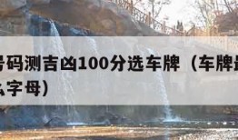 车牌号码测吉凶100分选车牌（车牌最好不带什么字母）