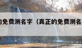 真正的免费测名字（真正的免费测名字2023）