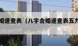 八字合婚速查表（八字合婚速查表五九是什么）