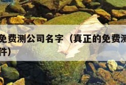 真正的免费测公司名字（真正的免费测公司名字的软件）