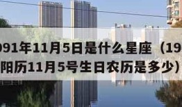 1991年11月5日是什么星座（1991年阳历11月5号生日农历是多少）