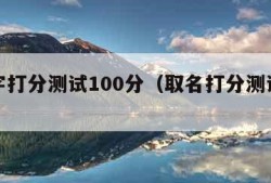 取名字打分测试100分（取名打分测试打分）