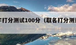 取名字打分测试100分（取名打分测试打分）