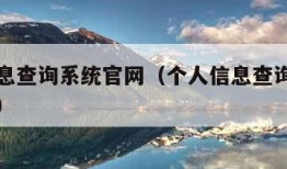 个人信息查询系统官网（个人信息查询系统官网入口）