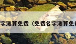 免费名字测算免费（免费名字测算免费网站）