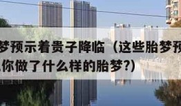 这些胎梦预示着贵子降临（这些胎梦预示着贵子降临,你做了什么样的胎梦?）