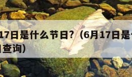 6月17日是什么节日?（6月17日是什么节日查询）