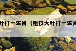 粗枝大叶打一生肖（粗枝大叶打一生肖准确答案）