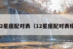 12星座配对表（12星座配对表格）