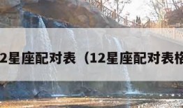 12星座配对表（12星座配对表格）