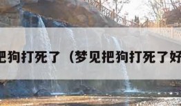 梦见把狗打死了（梦见把狗打死了好不好）