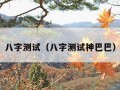 八字测试（八字测试神巴巴）