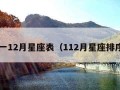 1一12月星座表（112月星座排序）