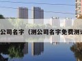 测公司名字（测公司名字免费测试）