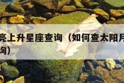 太阳月亮上升星座查询（如何查太阳月亮上升星座查询）