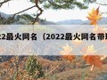 2022最火网名（2022最火网名带瑶字）