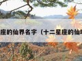 十二星座的仙界名字（十二星座的仙境名字）