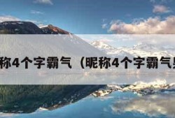 昵称4个字霸气（昵称4个字霸气男）