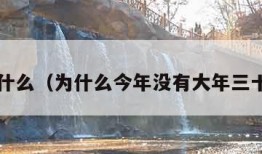 为什么（为什么今年没有大年三十?）