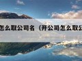 开公司怎么取公司名（开公司怎么取公司名工程）