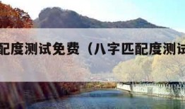 八字匹配度测试免费（八字匹配度测试情侣免费）