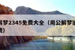 周公解梦2345免费大全（周公解梦旧版大全免费）