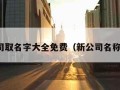 新公司取名字大全免费（新公司名称取名）