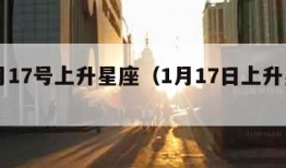 10月17号上升星座（1月17日上升星座）