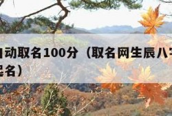 免费自动取名100分（取名网生辰八字免费周易起名）